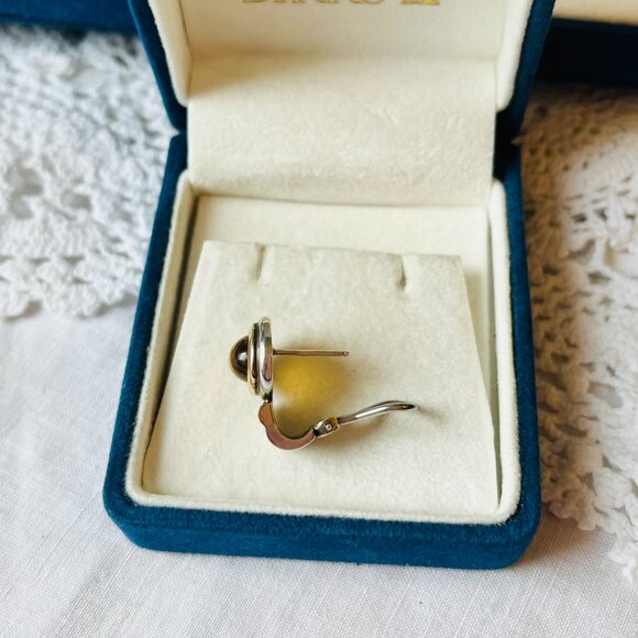 Birks 18K Sterling Citrine Omega Earrings - Picture 4 of 7